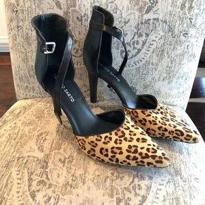 Franco Sarto Calf Hair d’Orsay Leopard Pumps